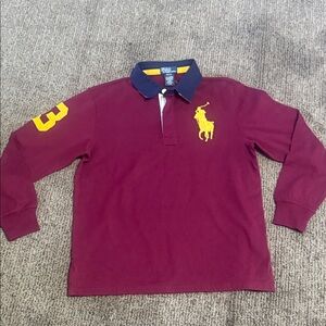 Polo Ralph Lauren Maroon Long Sleeve Polo Shirt